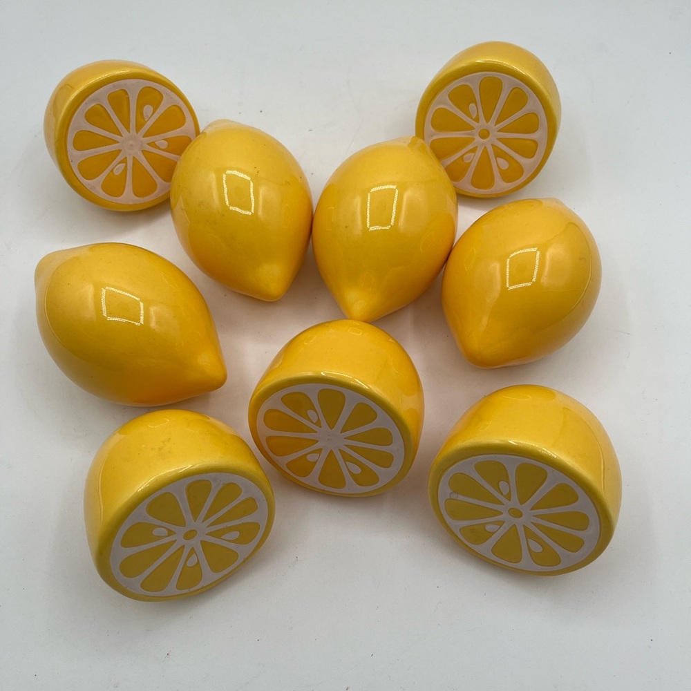 Set Of Ceramic Lemons 4 Whole And 5 Half Yellow Kitchen Decor Table Decor Target